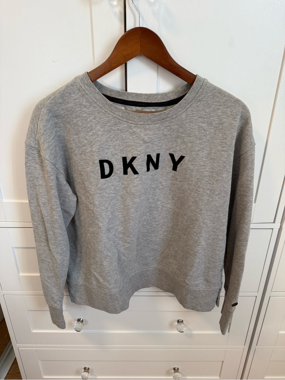 DKNY Gray Logo Crewneck Sweatshirt